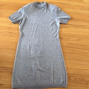 Silver grey, metallic,light weight sweater dress.